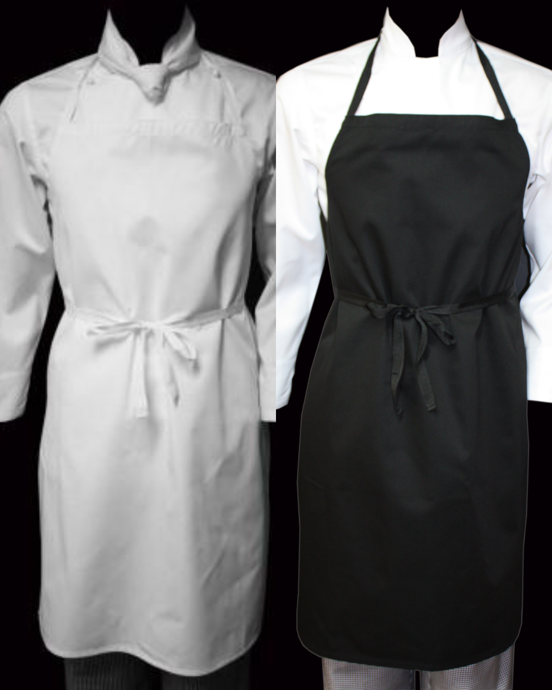 Gourmet Wear Bib Apron - Black or White