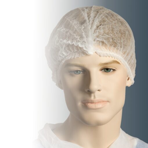 White Forage Caps Hair Net Disposable (100Pk)