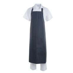 Bib Apron Nylon Striped- Navy
