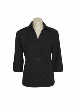 Ladies 3/4 Sleeve Blouse- Black