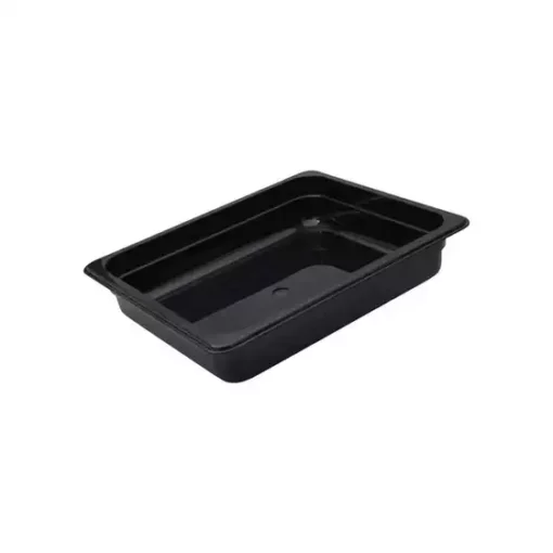 1/2 Size Black Polycarbonate Food Pan (100mm D, 5.96lt)