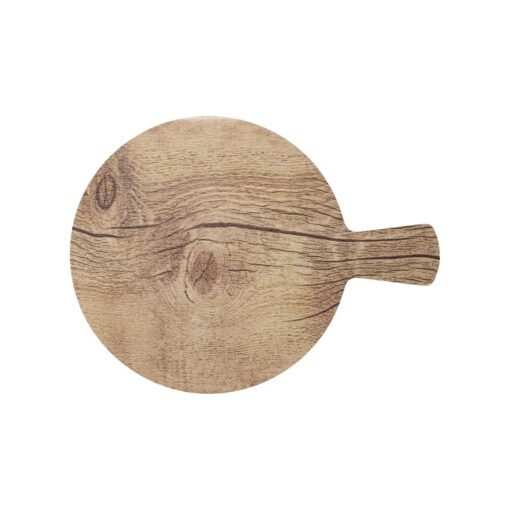 Wood Effect Oak Round Platter with Handle 280mm